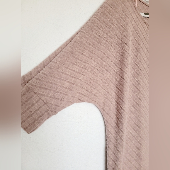Green Envelope Women's Ribbed Top Sweatshirt Dusty Rose Dolman Sleeve Large - Picture 8 of 14